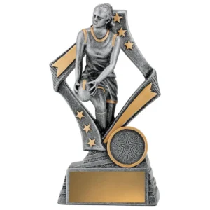 Silver flag player - female with resin construction