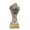 -gold Silver / gold flame tower-football with resin construction