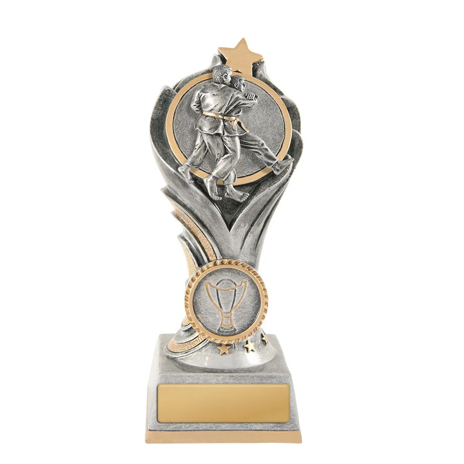 -gold Silver / gold flame tower-judo with resin construction