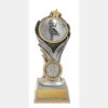 -gold Silver / gold flame tower-netball with resin construction