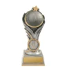 -gold Silver / gold flame tower-netball with resin construction