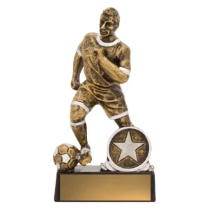 Gold football action male with resin construction