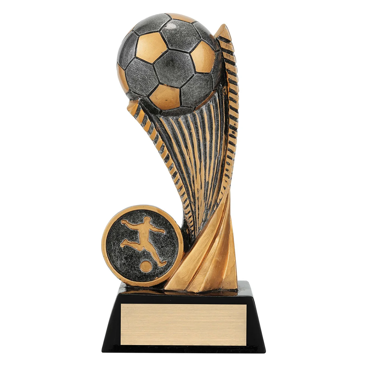 32038a-silver Silver football arch with resin construction