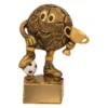 Gold football character with resin construction