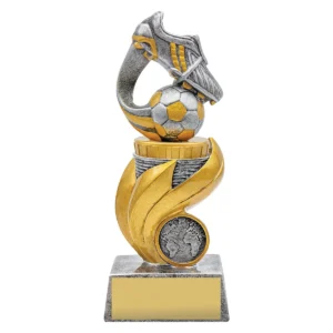 Silver football flame with resin construction