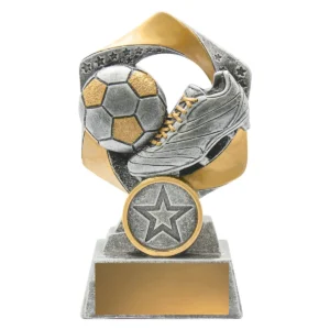 Silver & gold football hype with resin construction