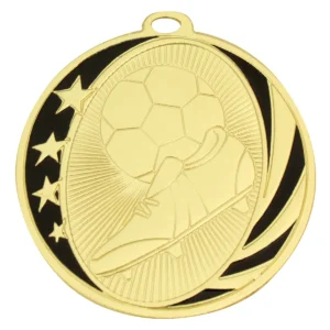 Gold football midnight medal with metal construction