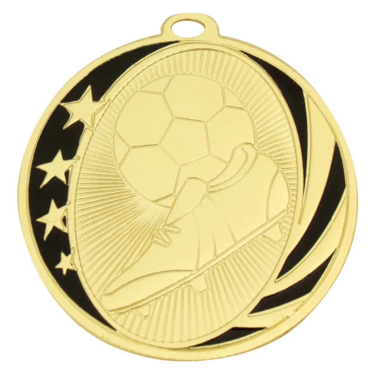 mb904g-gold Gold football midnight medal with metal construction