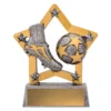 12904-silver Silver football mini star with resin construction
