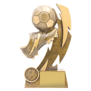 Gold football shazam with resin construction