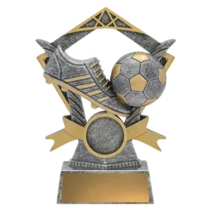 Silver football valour with resin construction