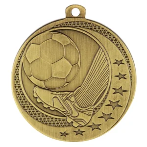 Gold football wayfare with metal construction