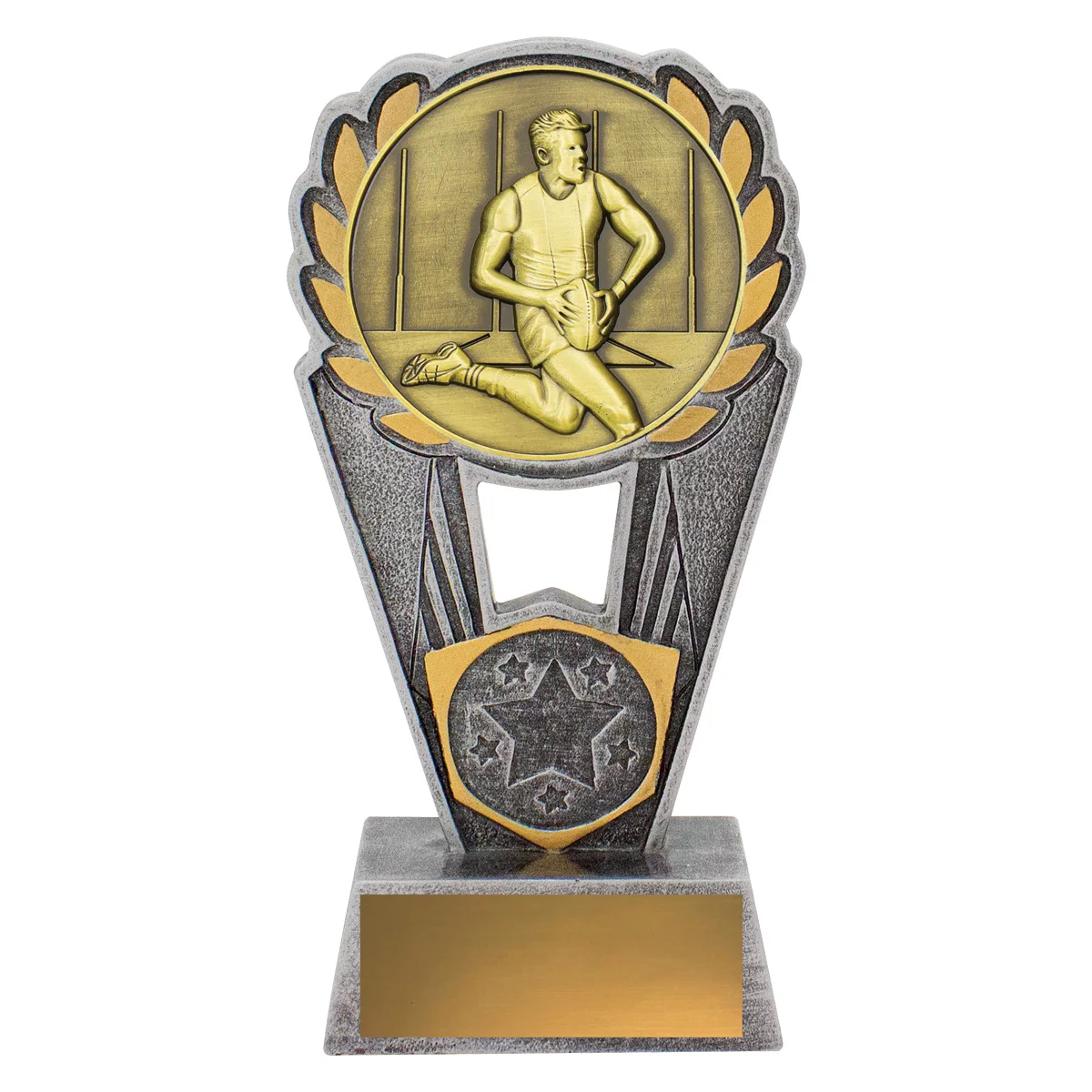 -gold Silver / gold footy male polaris with resin / metal construction