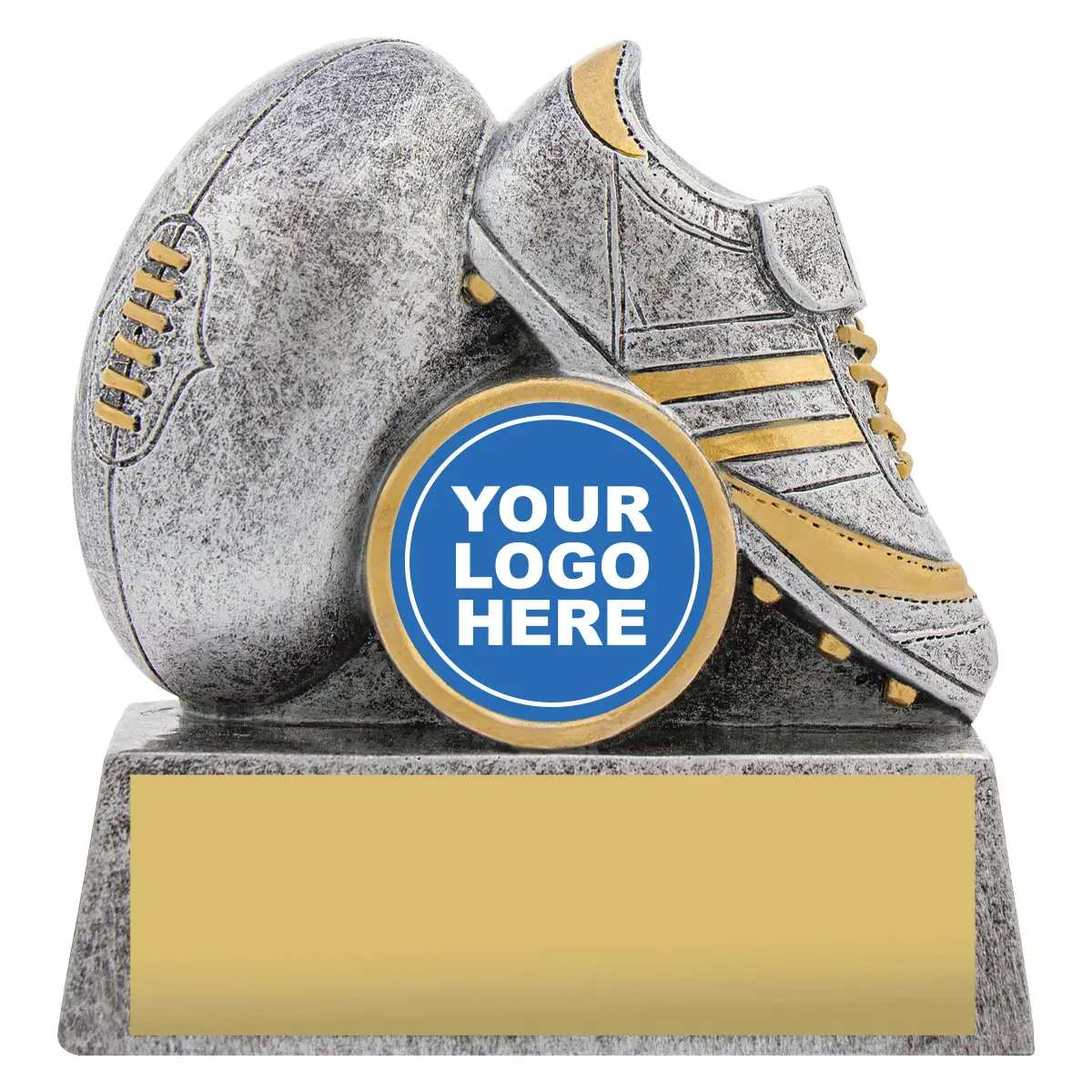 a2231-silver Silver footy squad with resin construction