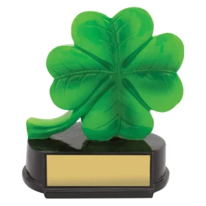 Green four leaf clover lucky with resin construction