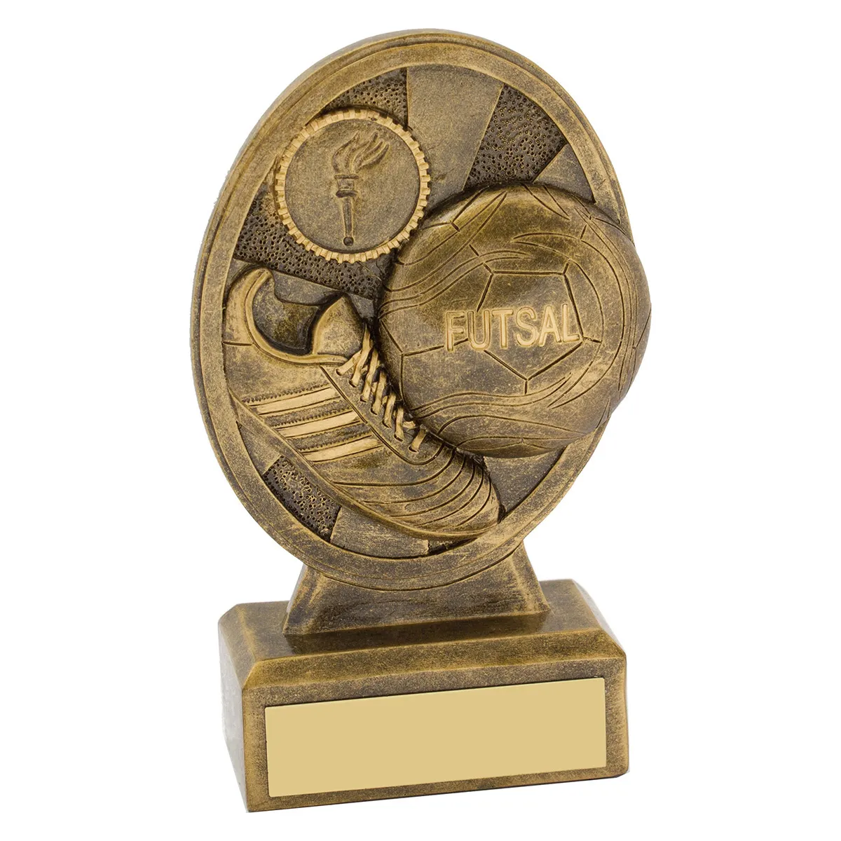 13204b-gold Gold futsal compass with resin construction