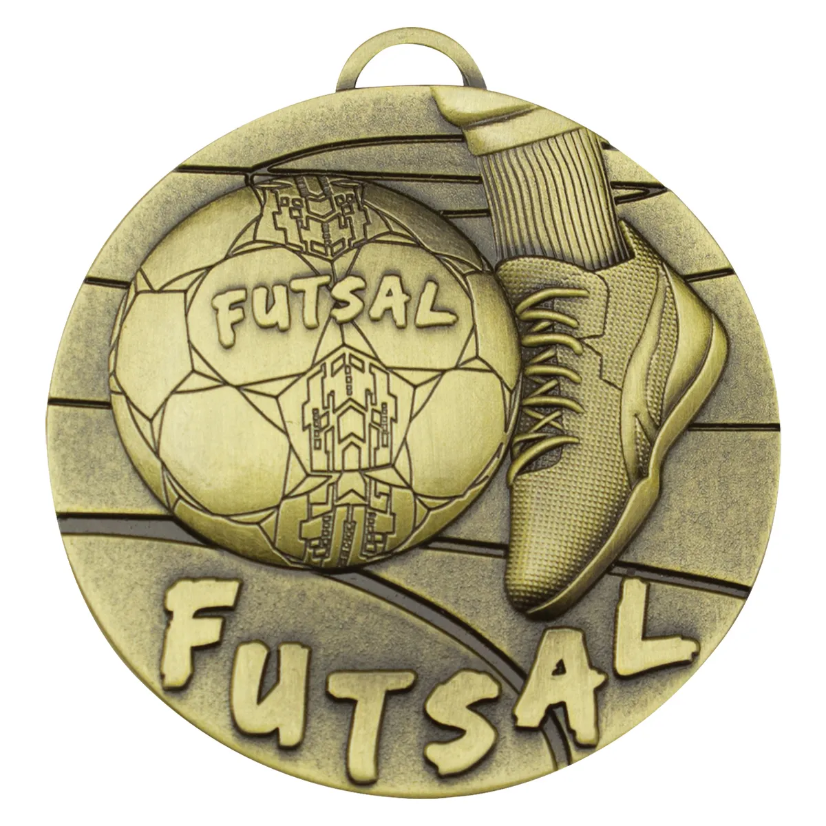mw204g-gold Gold futsal medal with metal construction