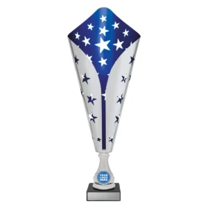 Blue galaxy blue cup with plastic / metal / marble construction