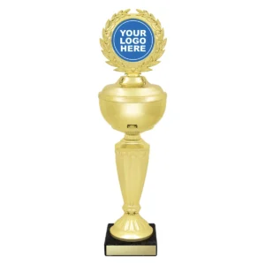 Gold geneva cup with plastic / metal / marble construction