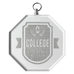 Glass medal - octagon with glass construction