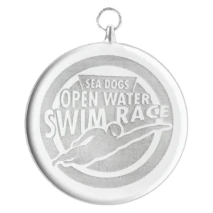 Glass medal - round with glass construction