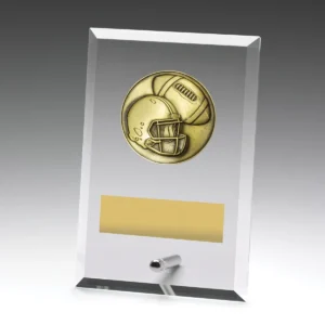 Glass plaques - american football with glass construction