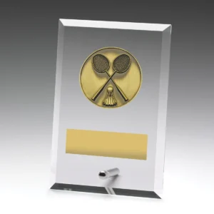 Glass plaques - badminton with glass construction