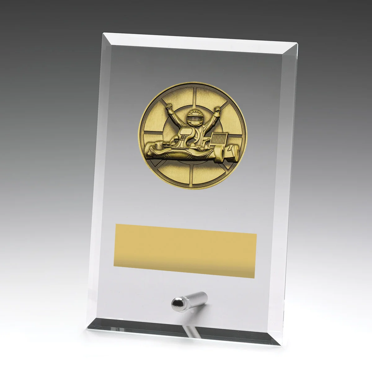 dy165a-grey-bg Glass plaques - go kart with glass construction