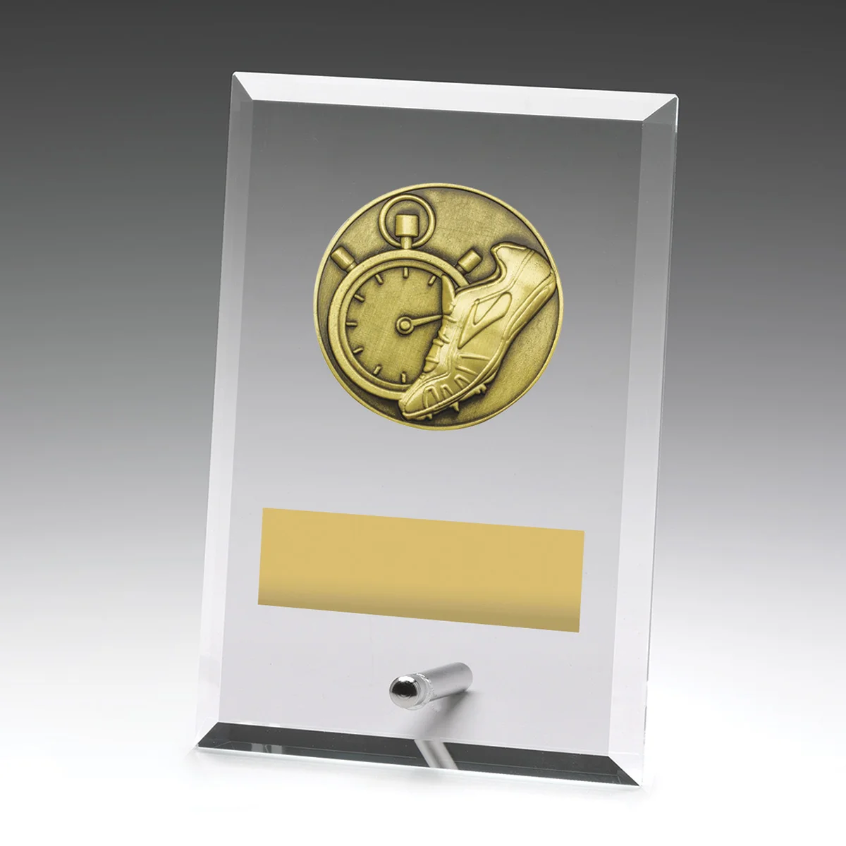 Glass plaques - track with glass construction