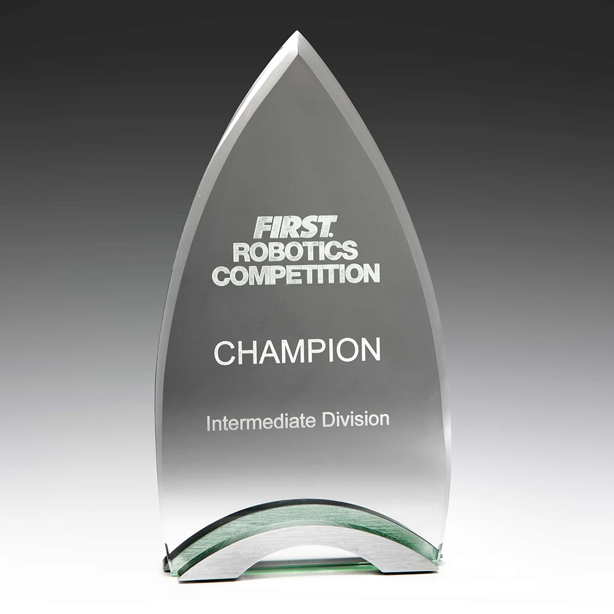 cg419-grey-bg Glass spear award with glass / metal construction