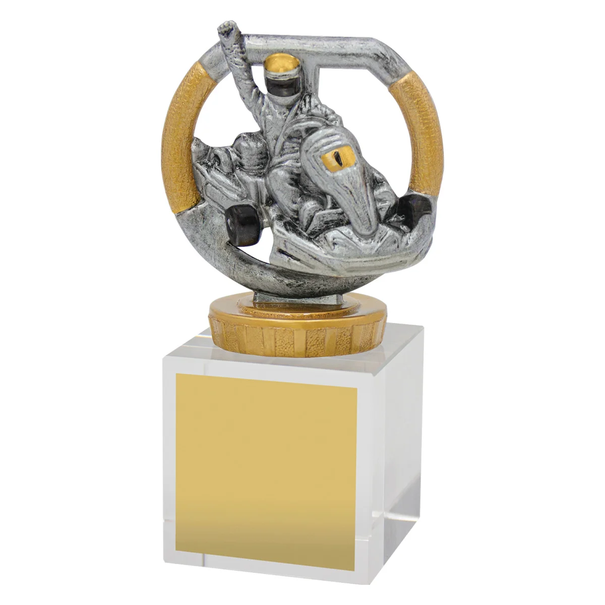 ub65a-silver Silver go kart budget crystal with crystal construction