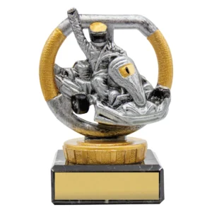 Black go kart marble with marble construction
