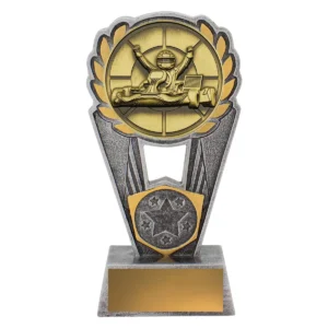 Silver / gold go kart polaris with resin / metal construction