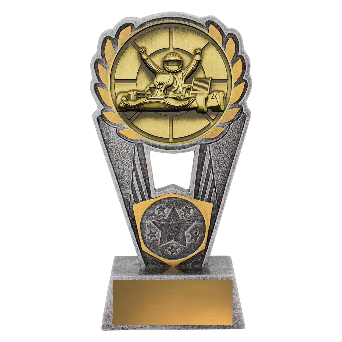 -gold Silver / gold go kart polaris with resin / metal construction
