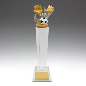 Goalie crystal pedestal with crystal construction