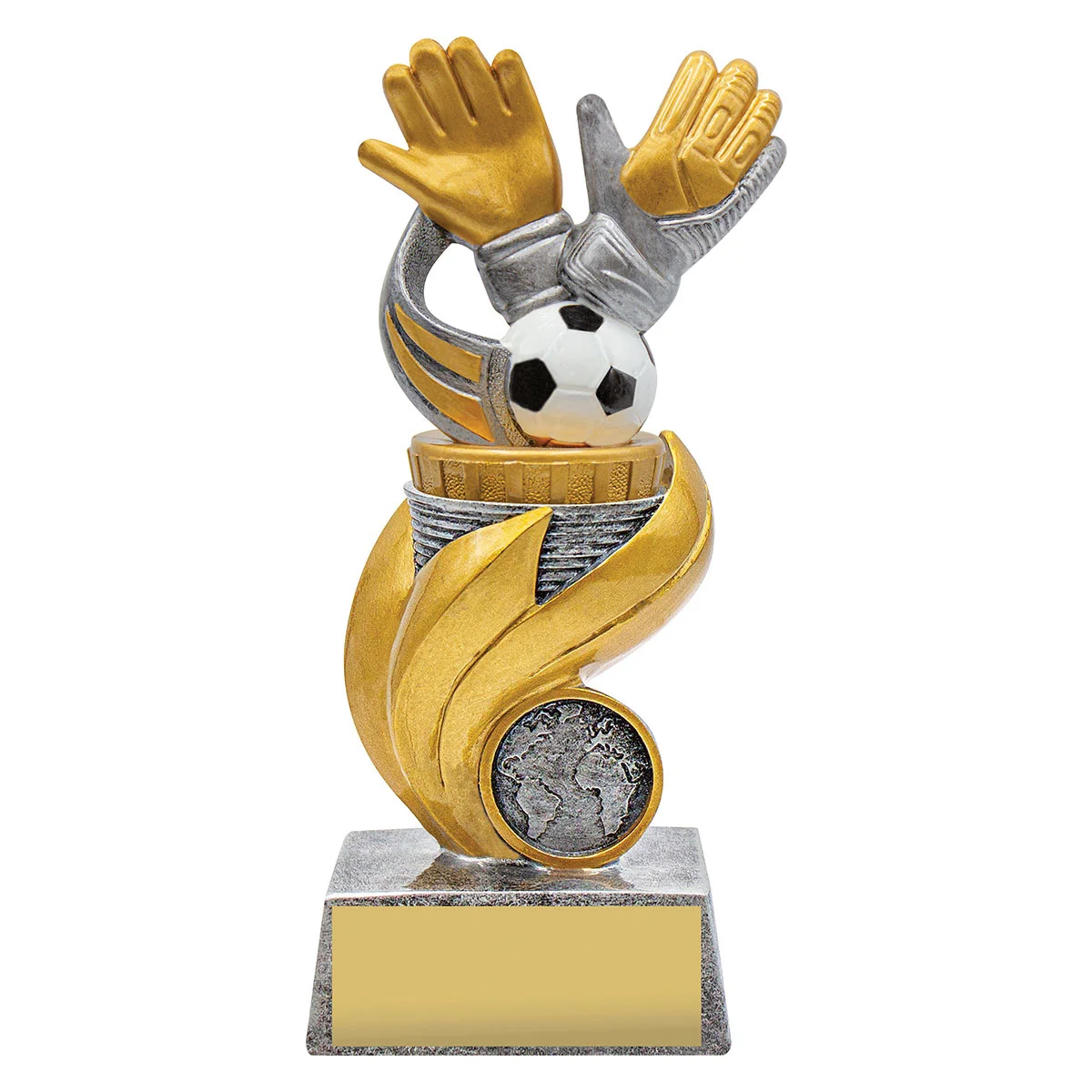 ur81a-silver Silver goalie flame with resin construction