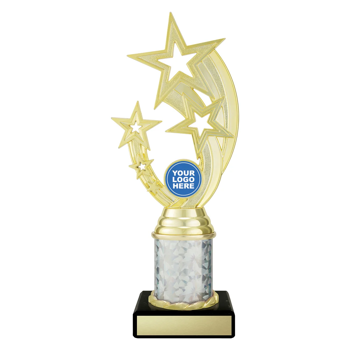d5196b-gold Gold gold flying star with plastic / marble construction