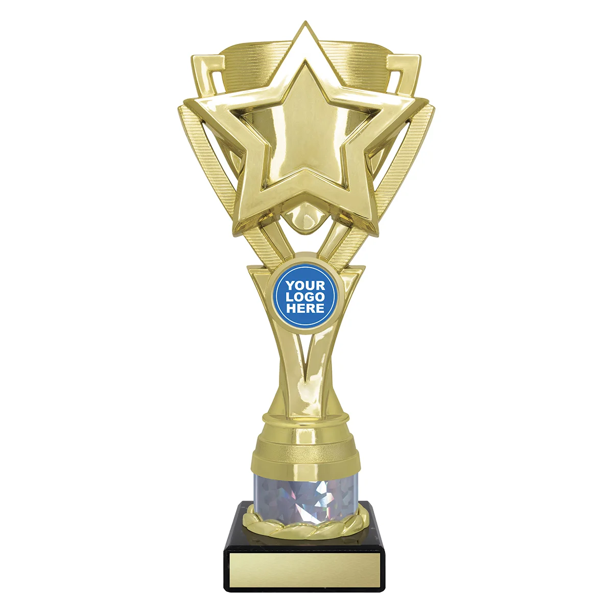 x502b-gold Gold gold kudos cup with plastic / marble construction