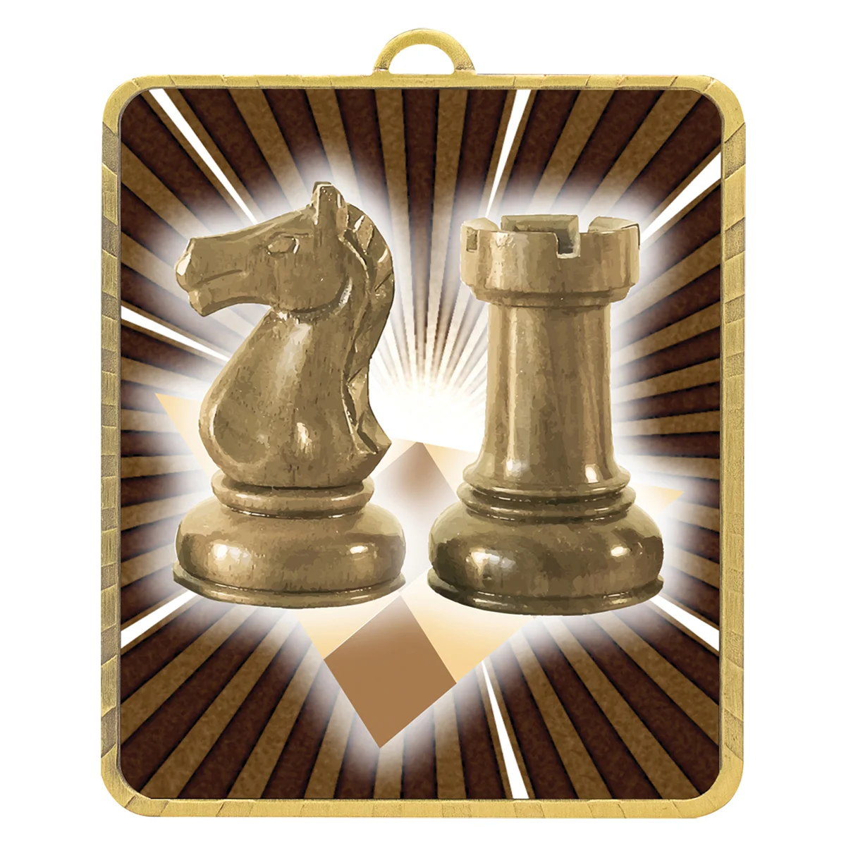 lm078g-gold Gold gold lynx medal - chess with metal construction