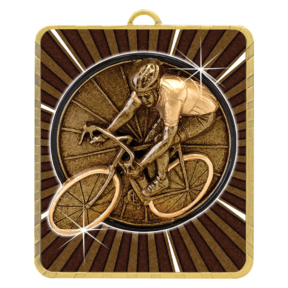 lm064g-gold Gold gold lynx medal - cycling with metal construction