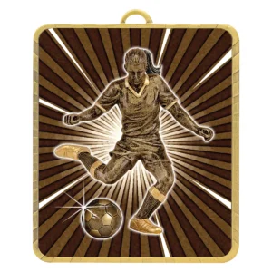 Gold gold lynx medal - football female with metal construction