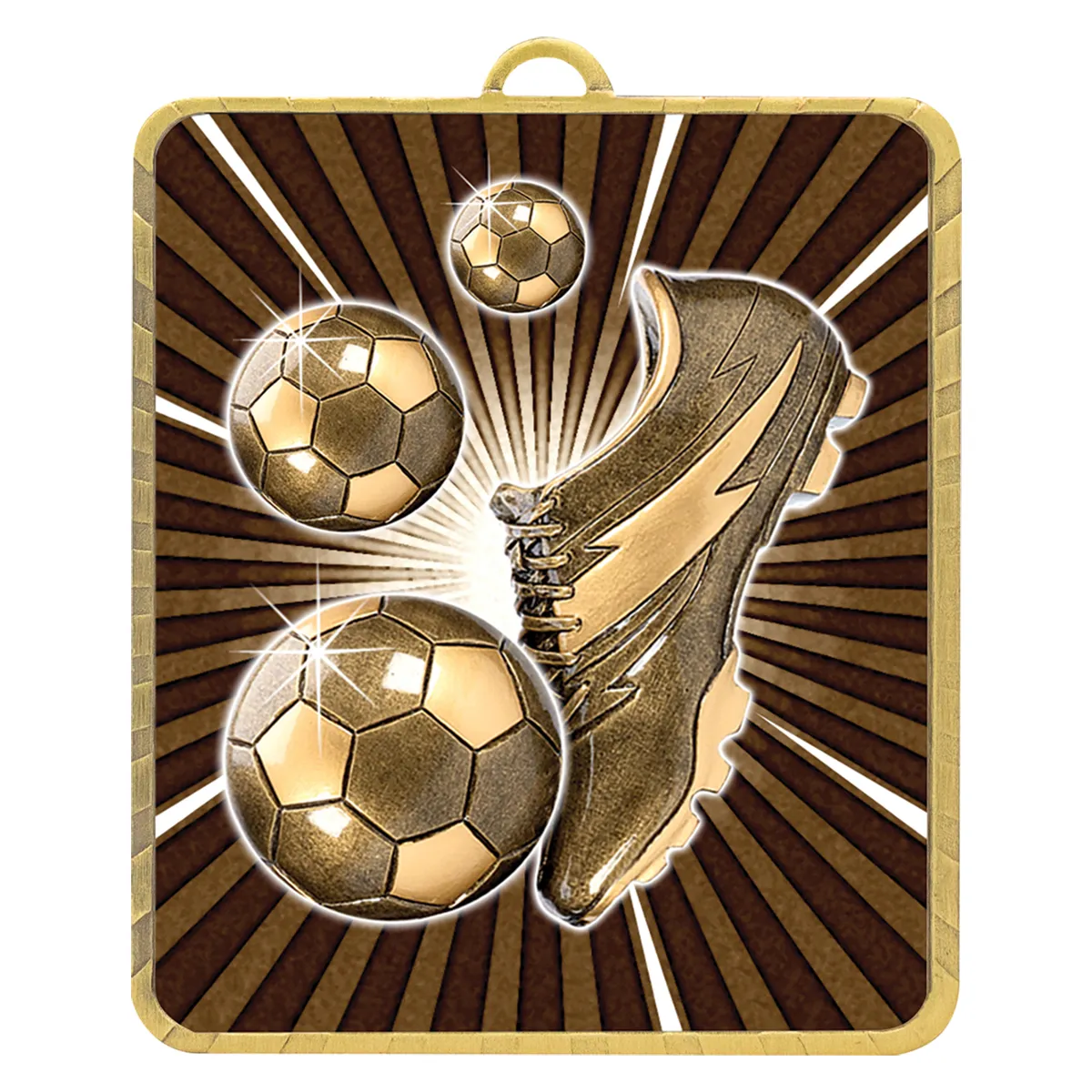 lm004g-gold Gold gold lynx medal - football with metal construction