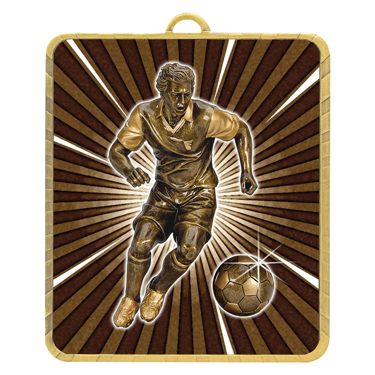 Gold gold lynx medal - football male with metal construction