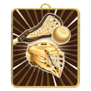 Gold gold lynx medal - lacrosse with metal construction