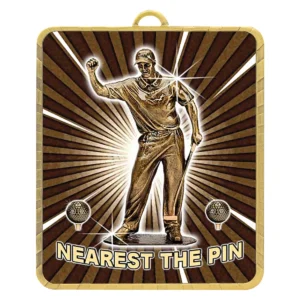 Gold gold lynx medal - nearest the pin with metal construction