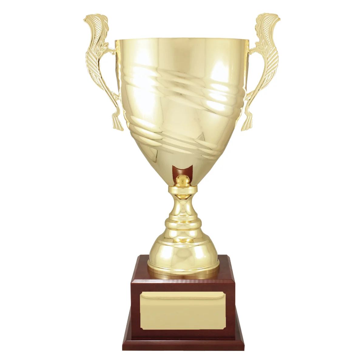 cup203b-gold Gold gold prestige cup with metal / timber construction