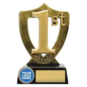 Gold gold shield for 1st place with resin construction