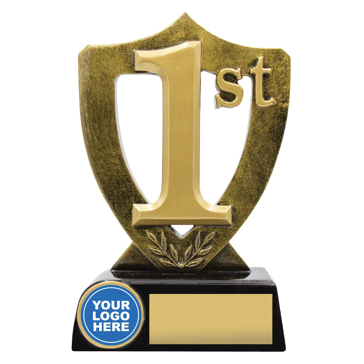 Gold gold shield for 1st place with resin construction