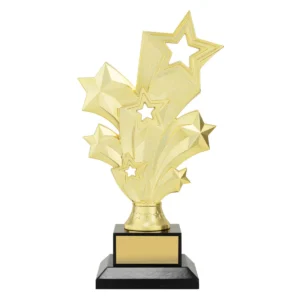 Gold gold starburst with plastic / timber construction