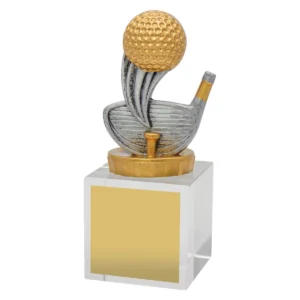 Silver golf budget crystal with crystal construction